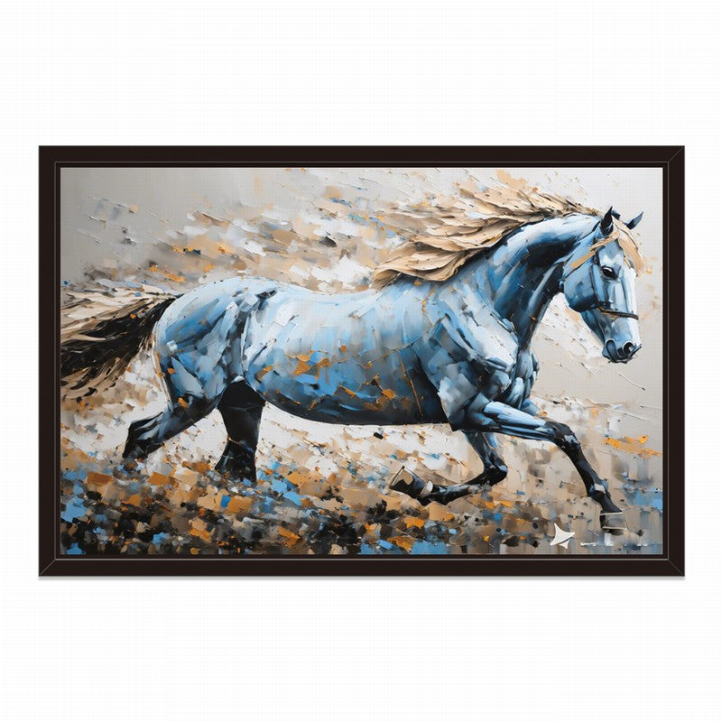 Artistic Oil Painting of Horses in Motion