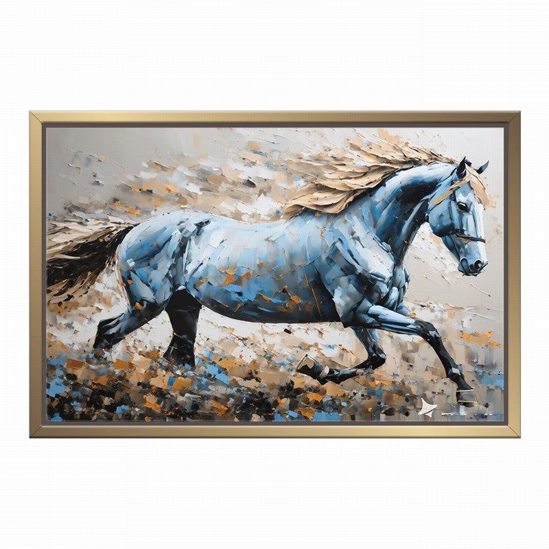 Artistic Oil Painting of Horses in Motion