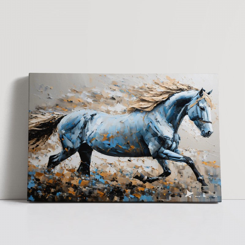 Artistic Oil Painting of Horses in Motion