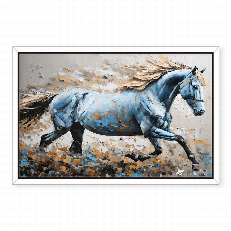 Artistic Oil Painting of Horses in Motion