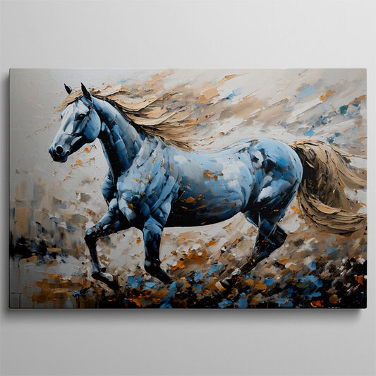 Graceful Stallion Oil Painting for Elegant Walls