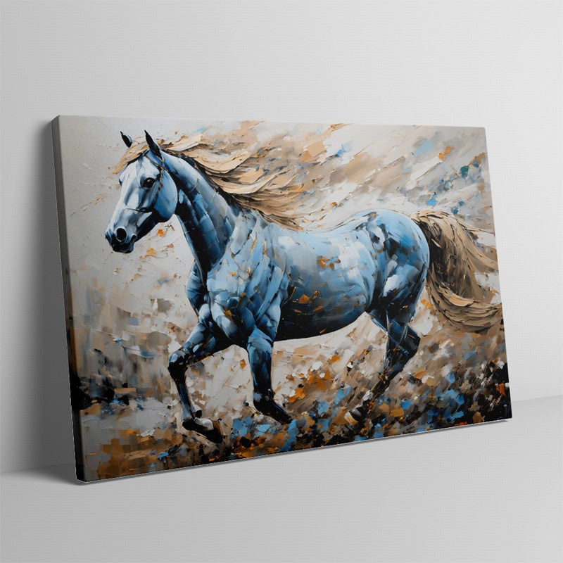 Graceful Stallion Oil Painting for Elegant Walls