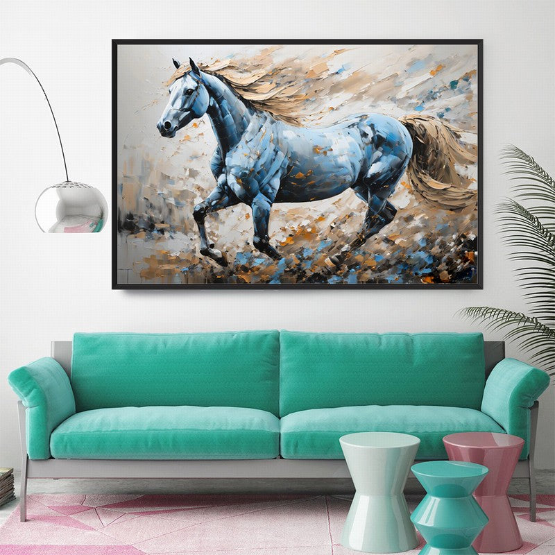 Graceful Stallion Oil Painting for Elegant Walls