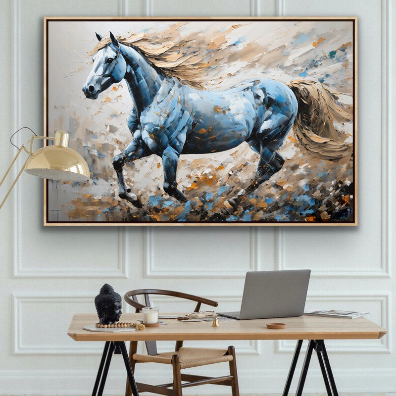 Graceful Stallion Oil Painting for Elegant Walls