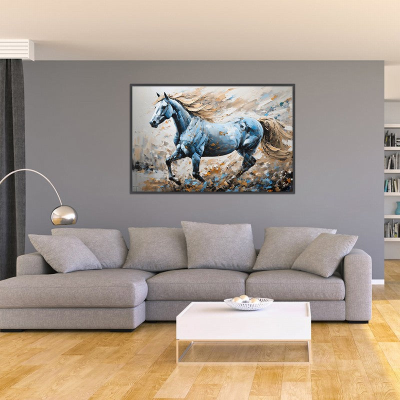 Graceful Stallion Oil Painting for Elegant Walls