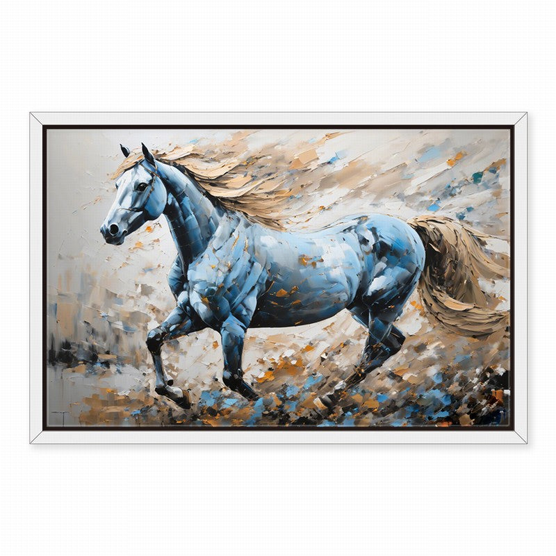 Graceful Stallion Oil Painting for Elegant Walls