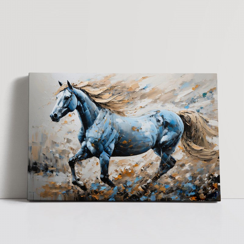 Graceful Stallion Oil Painting for Elegant Walls