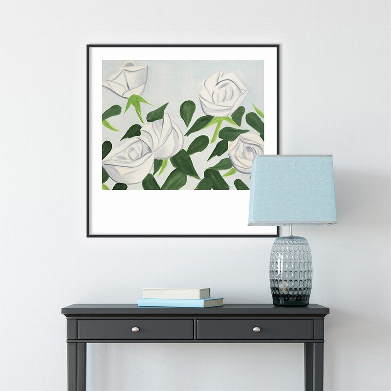 Square Hand-Painted Floral Artwork for Walls