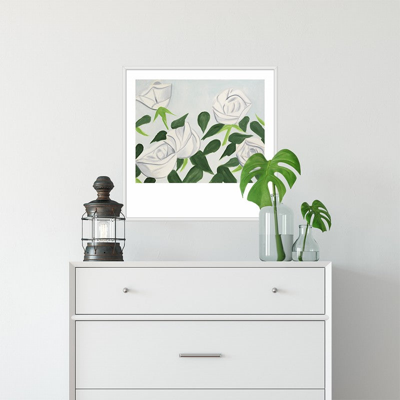 Square Hand-Painted Floral Artwork for Walls