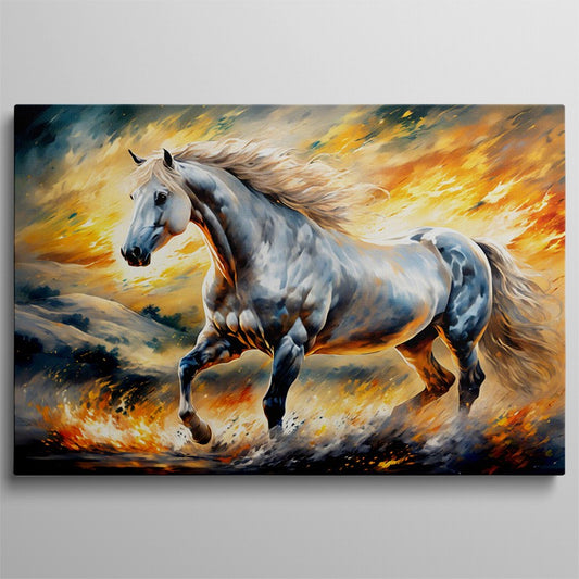 Handcrafted Oil Painting of a Majestic Horse