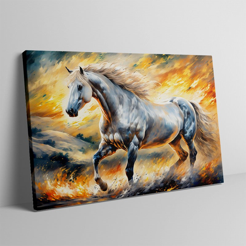 Handcrafted Oil Painting of a Majestic Horse