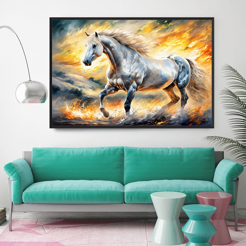 Handcrafted Oil Painting of a Majestic Horse