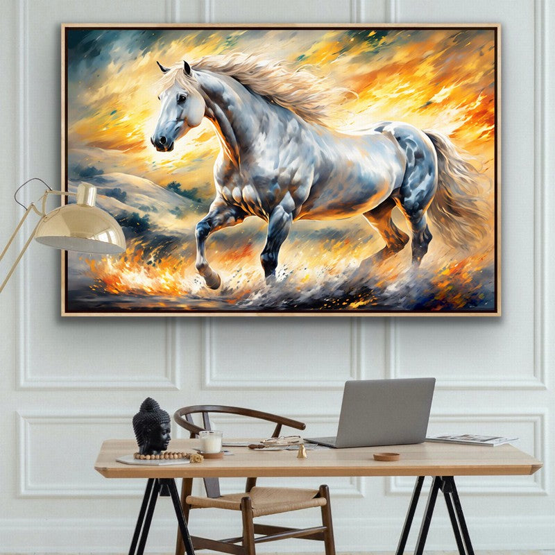 Handcrafted Oil Painting of a Majestic Horse