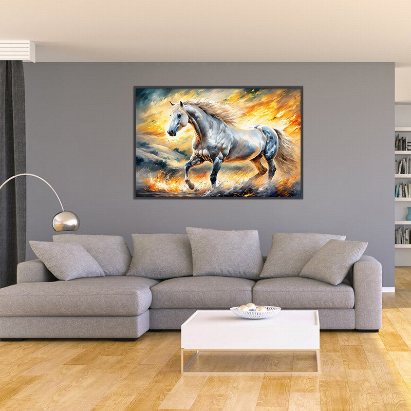 Handcrafted Oil Painting of a Majestic Horse