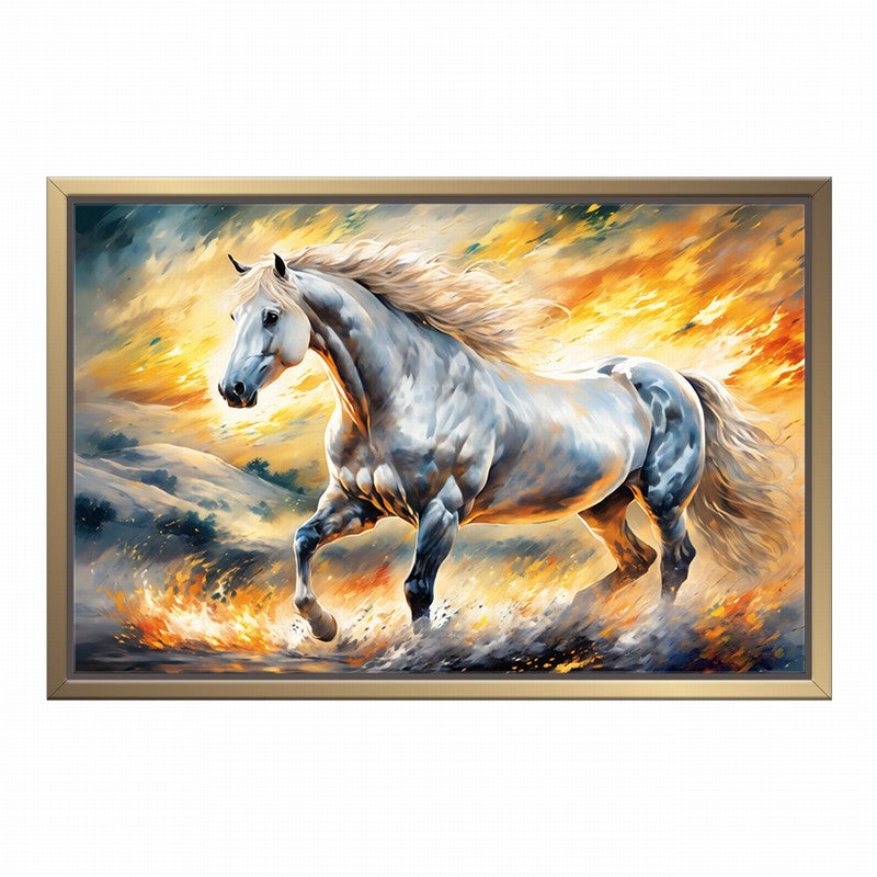 Handcrafted Oil Painting of a Majestic Horse