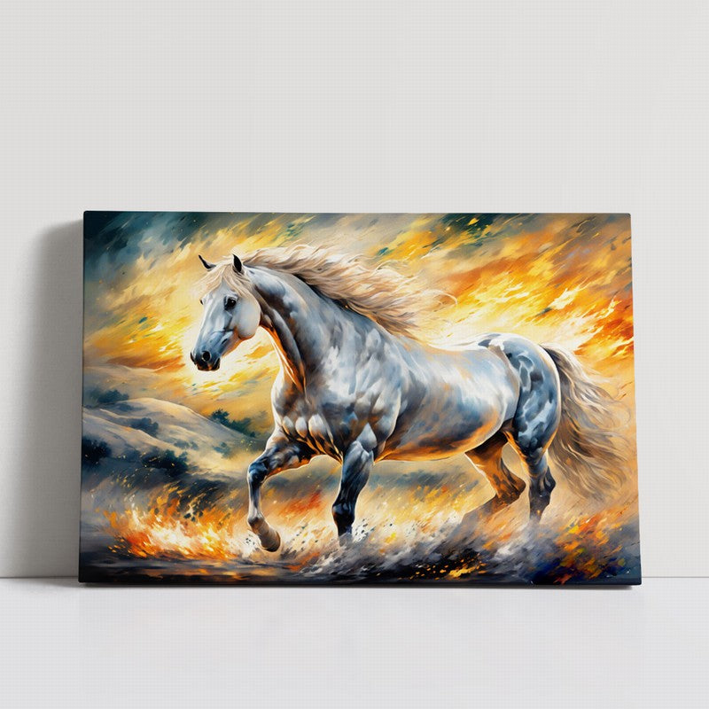 Handcrafted Oil Painting of a Majestic Horse