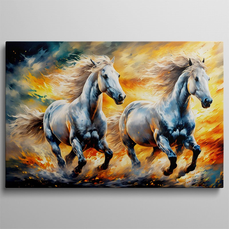 Dynamic Horse Oil Painting with Bold Colors