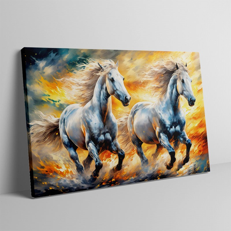 Dynamic Horse Oil Painting with Bold Colors