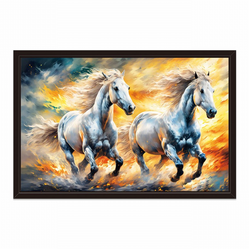 Dynamic Horse Oil Painting with Bold Colors