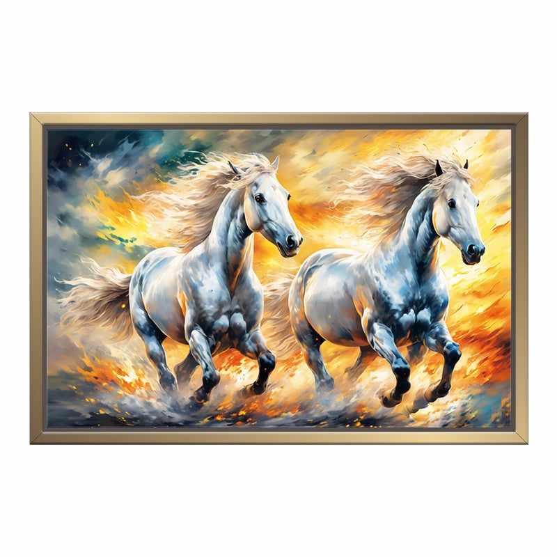 Dynamic Horse Oil Painting with Bold Colors