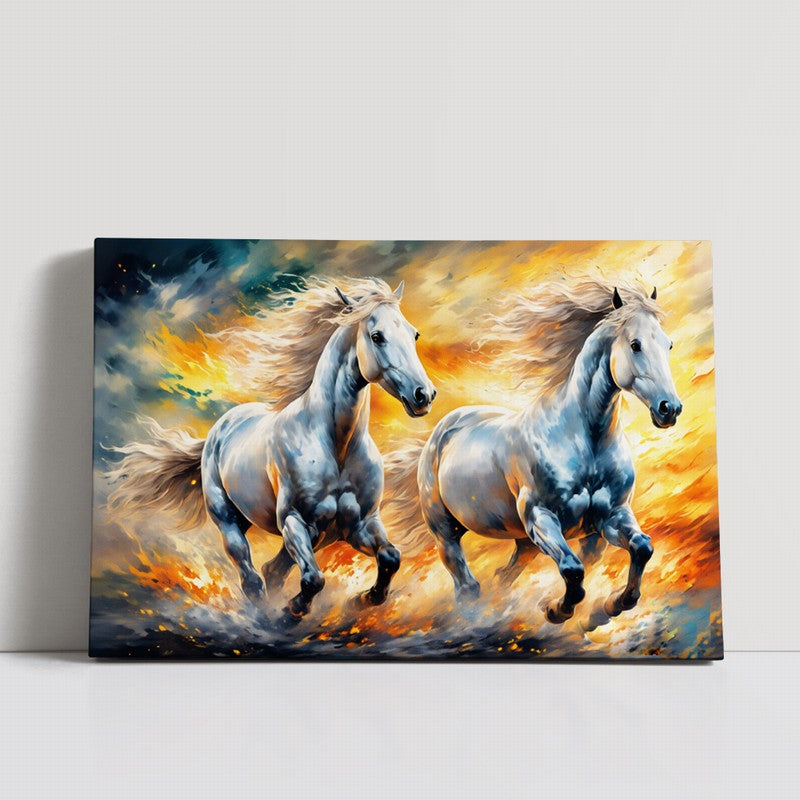 Dynamic Horse Oil Painting with Bold Colors