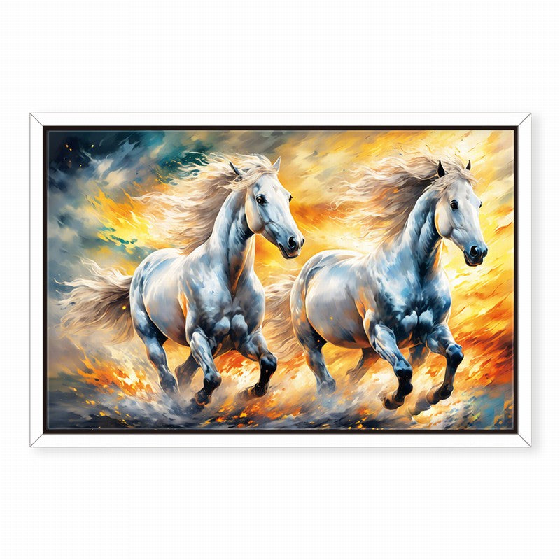 Dynamic Horse Oil Painting with Bold Colors