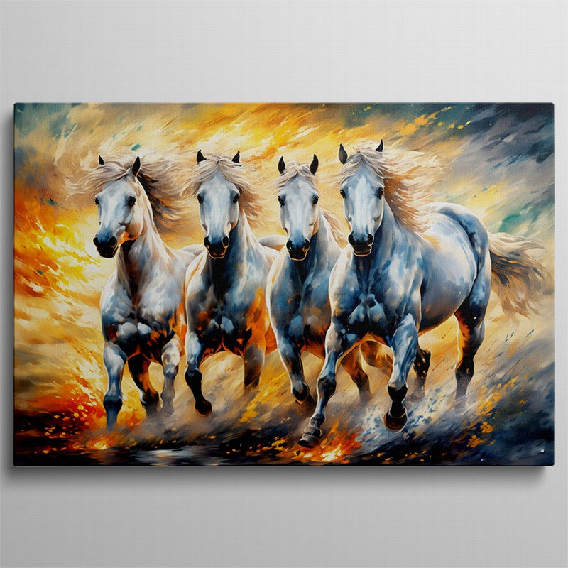 Powerful Stallion Oil Painting for Bold Interiors