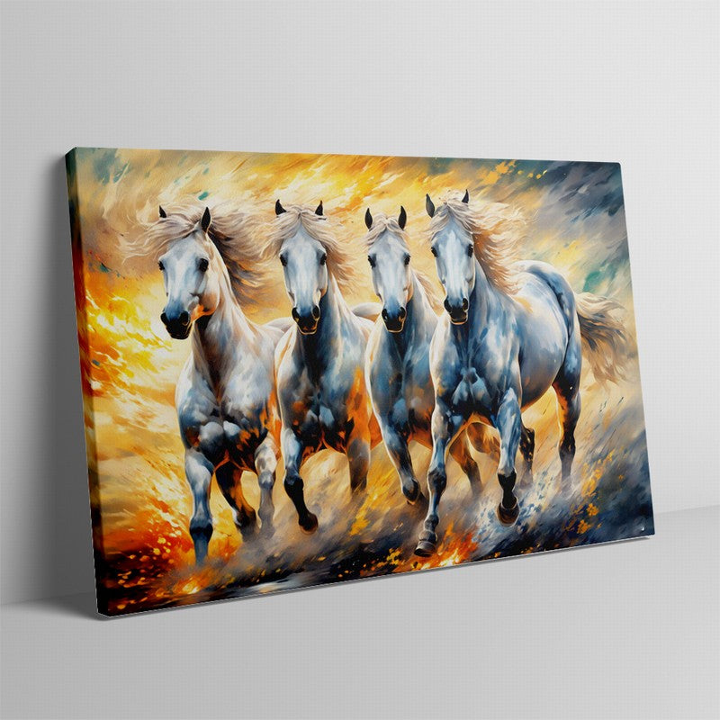 Powerful Stallion Oil Painting for Bold Interiors