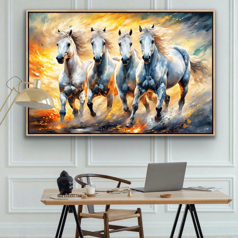 Powerful Stallion Oil Painting for Bold Interiors