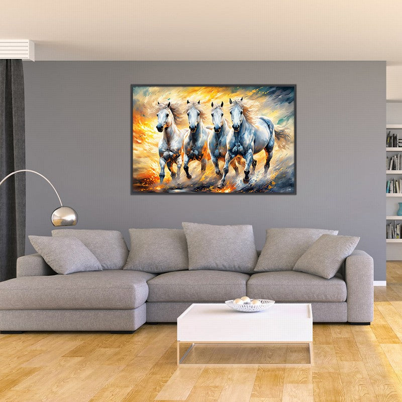 Powerful Stallion Oil Painting for Bold Interiors