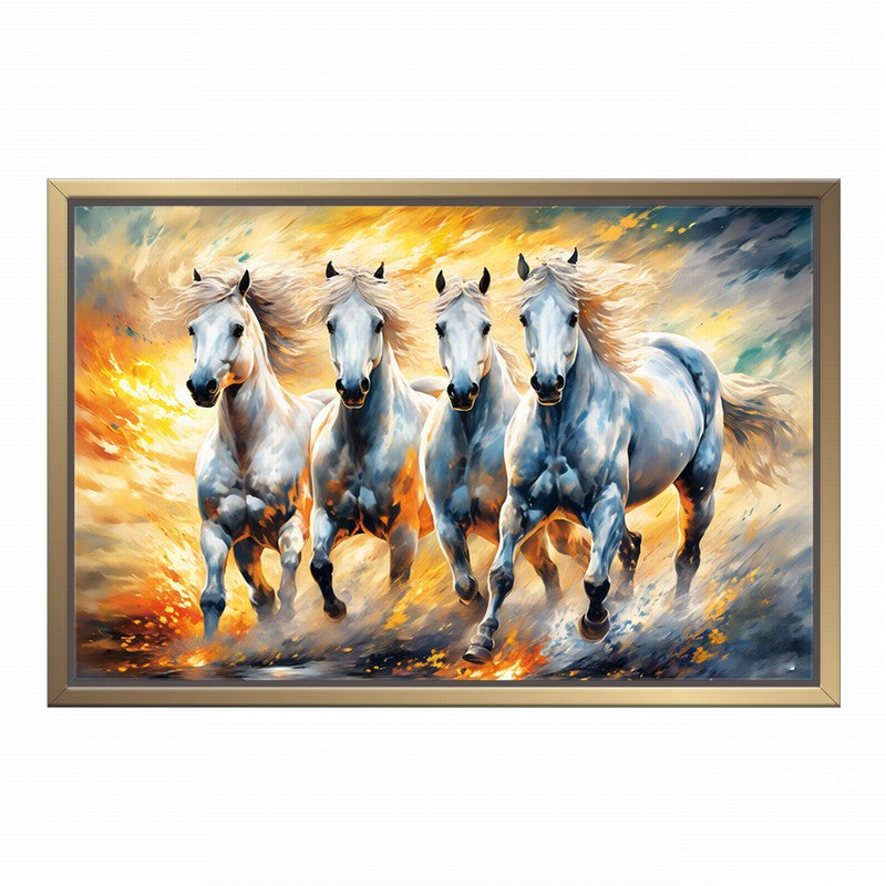 Powerful Stallion Oil Painting for Bold Interiors