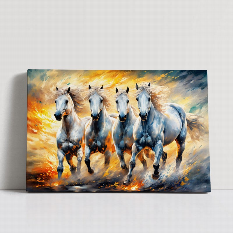 Powerful Stallion Oil Painting for Bold Interiors