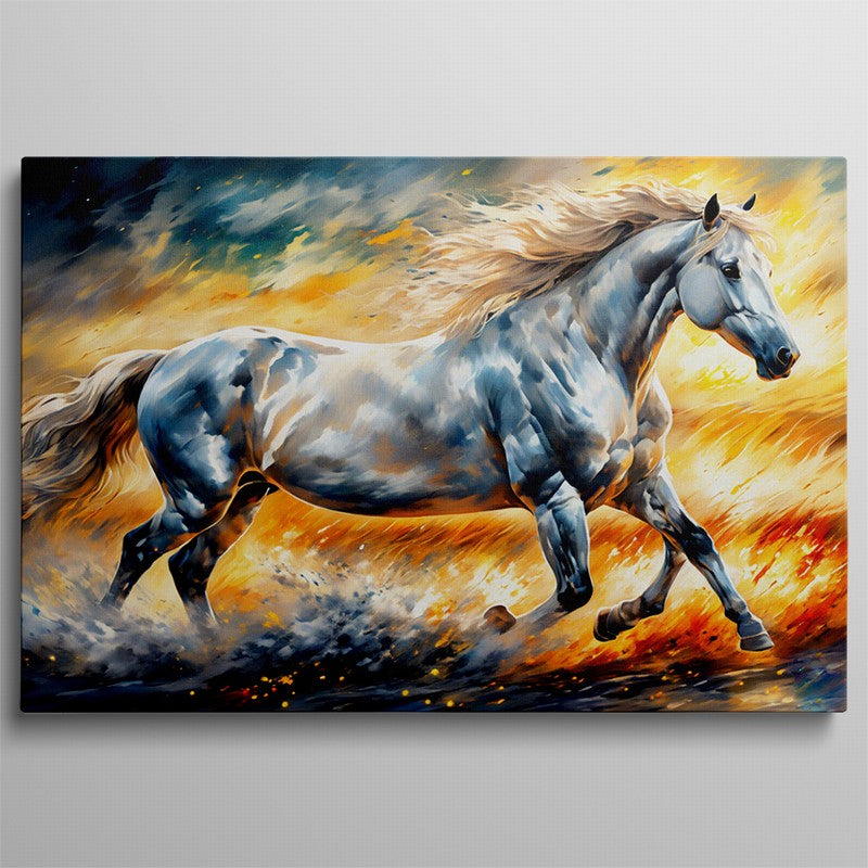 Elegant Stallion Oil Painting with Subtle Shades