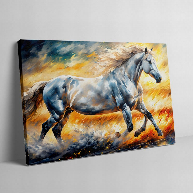 Elegant Stallion Oil Painting with Subtle Shades