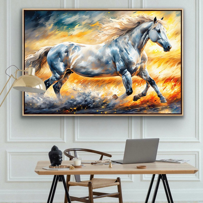 Elegant Stallion Oil Painting with Subtle Shades