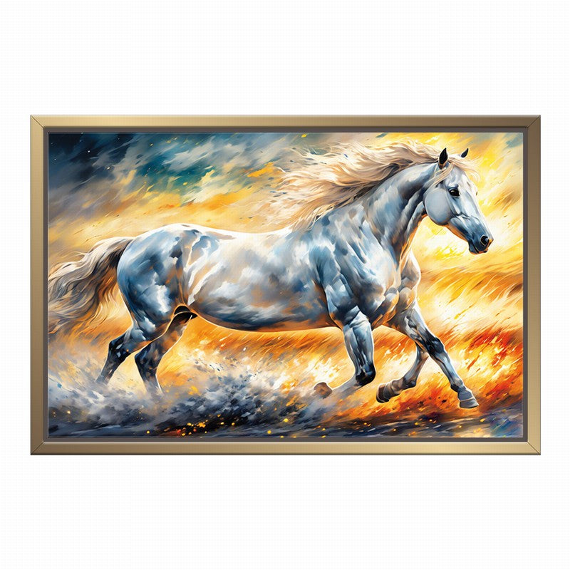 Elegant Stallion Oil Painting with Subtle Shades