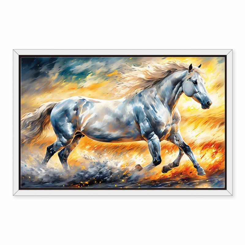 Elegant Stallion Oil Painting with Subtle Shades