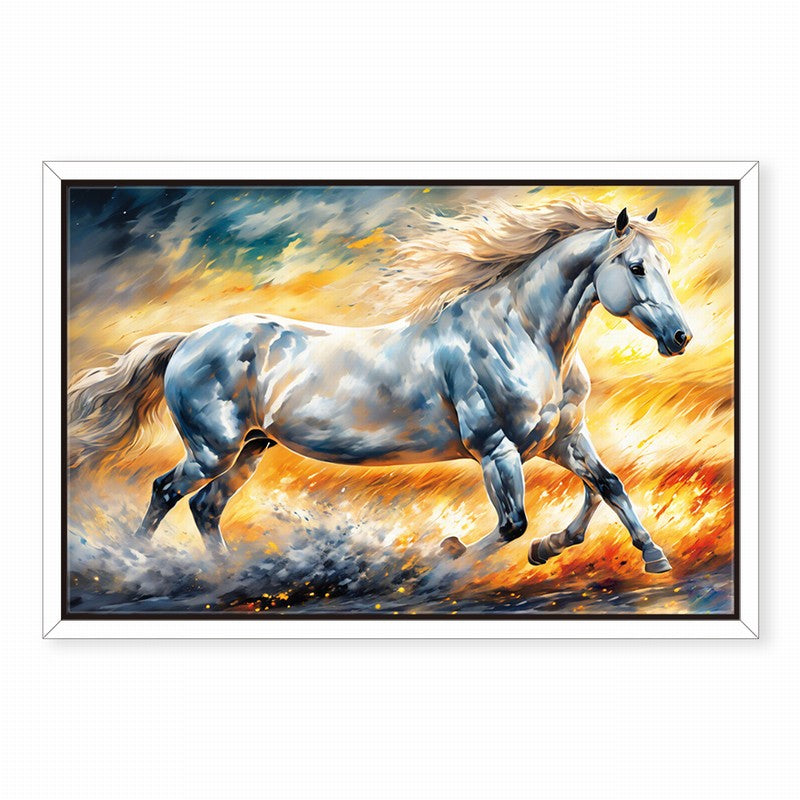 Elegant Stallion Oil Painting with Subtle Shades