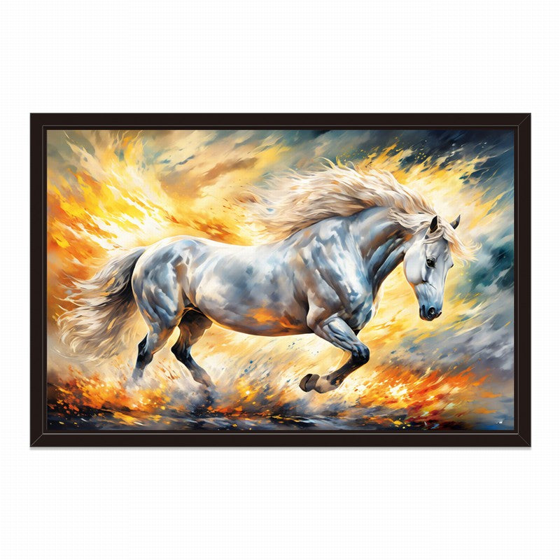 Fierce Horse Oil Painting with Intense Details