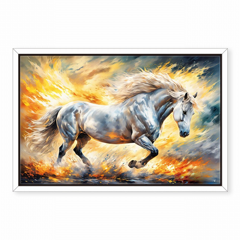 Fierce Horse Oil Painting with Intense Details