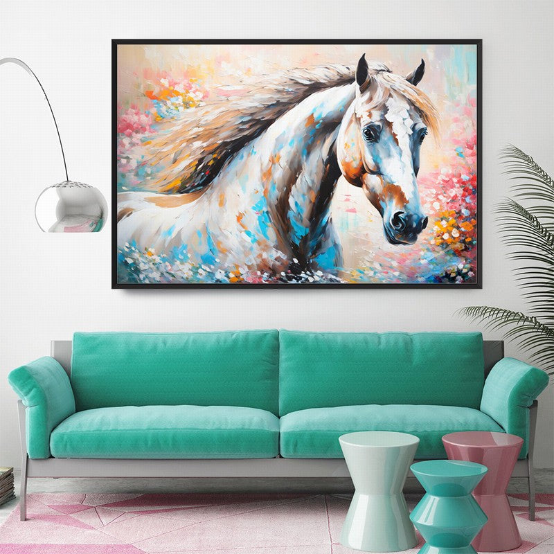 Regal Horse Oil Painting for Distinguished Spaces