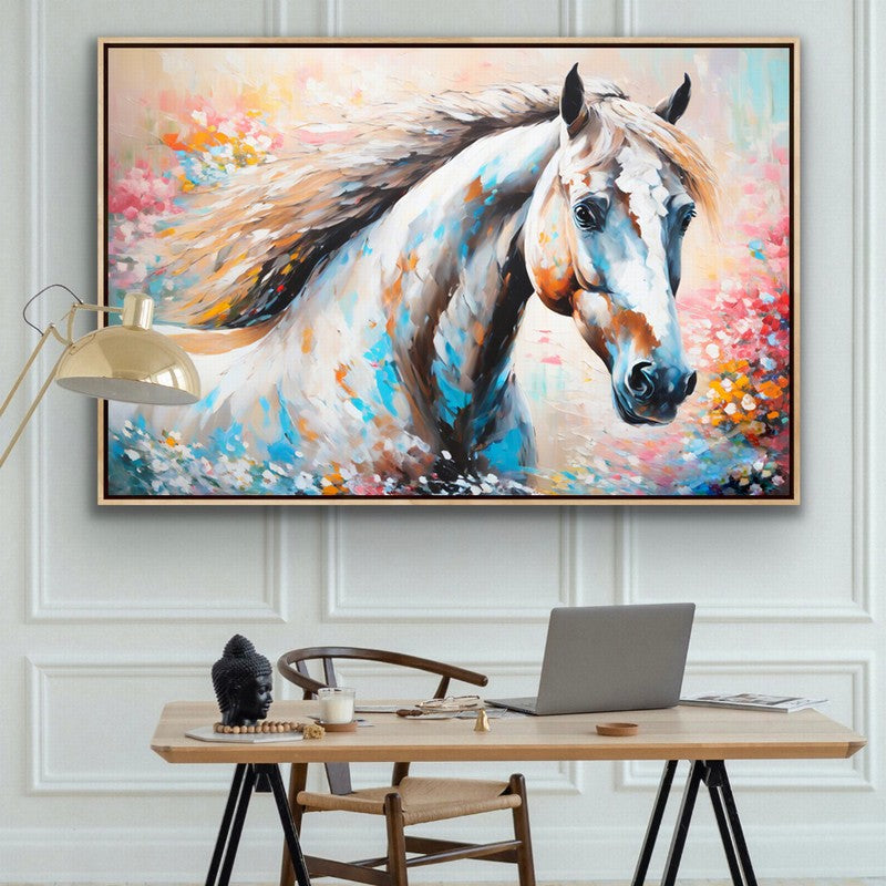 Regal Horse Oil Painting for Distinguished Spaces