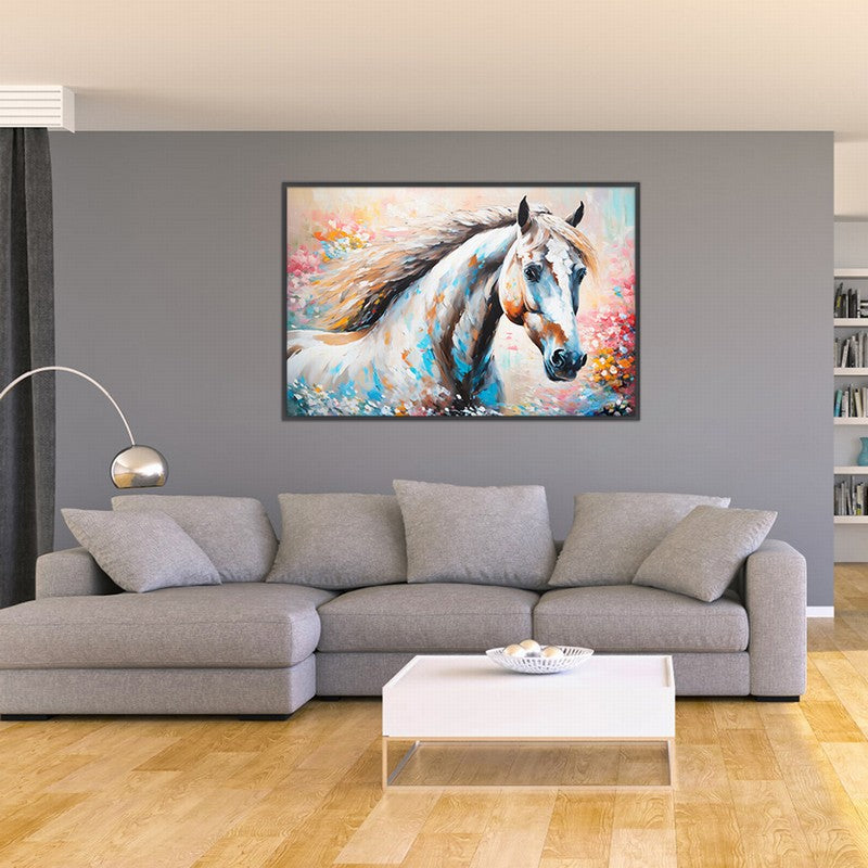 Regal Horse Oil Painting for Distinguished Spaces