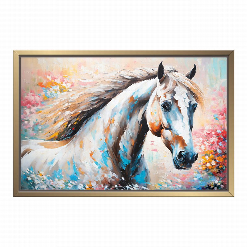 Regal Horse Oil Painting for Distinguished Spaces