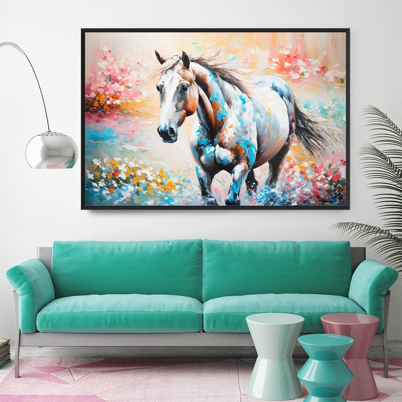 Radiant Horse Oil Painting for Living Room Decor