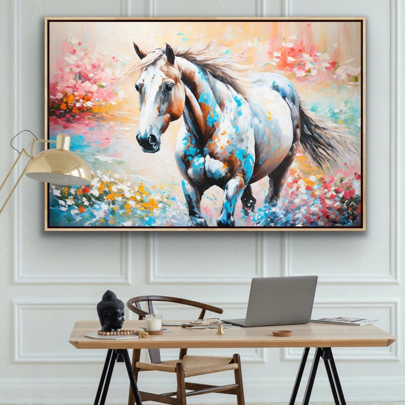 Radiant Horse Oil Painting for Living Room Decor