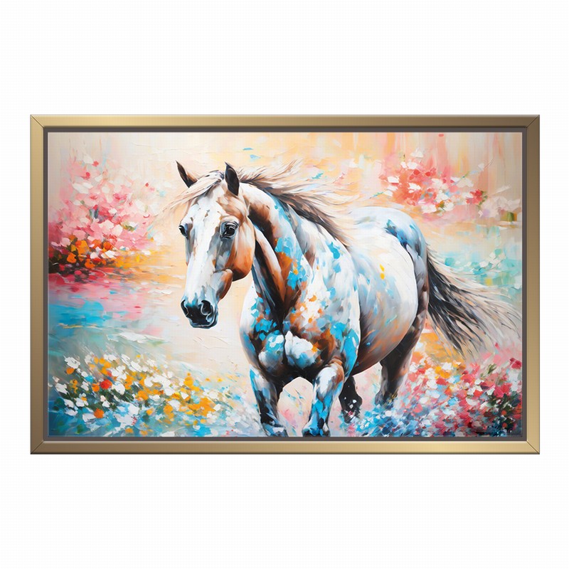 Radiant Horse Oil Painting for Living Room Decor