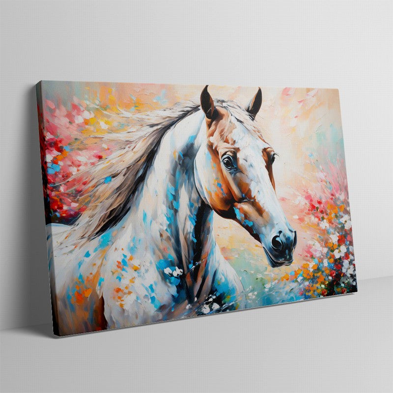 Bold Stallion Oil Painting for Statement Decor