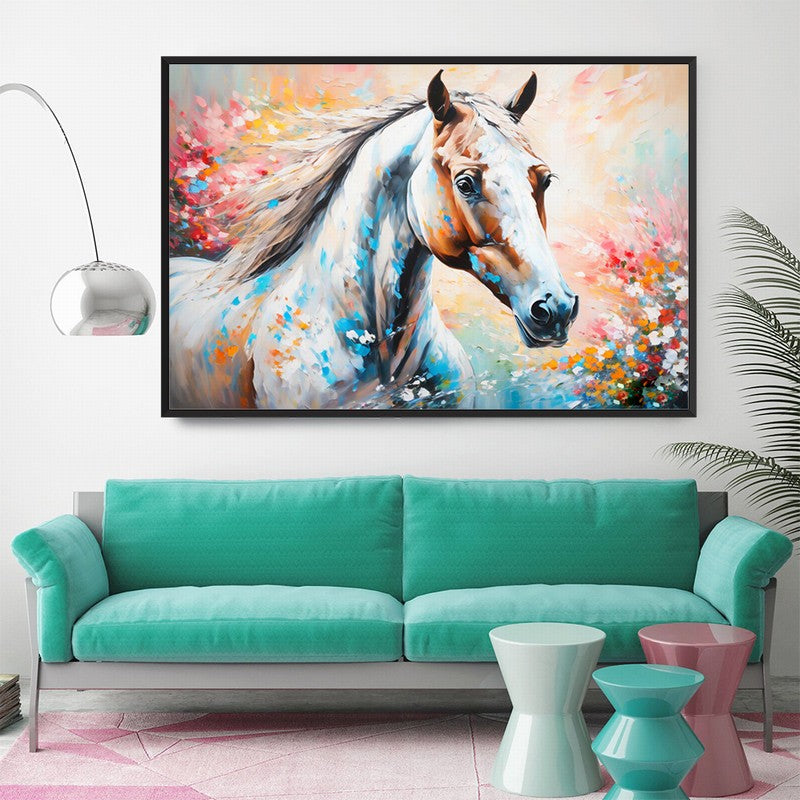 Bold Stallion Oil Painting for Statement Decor