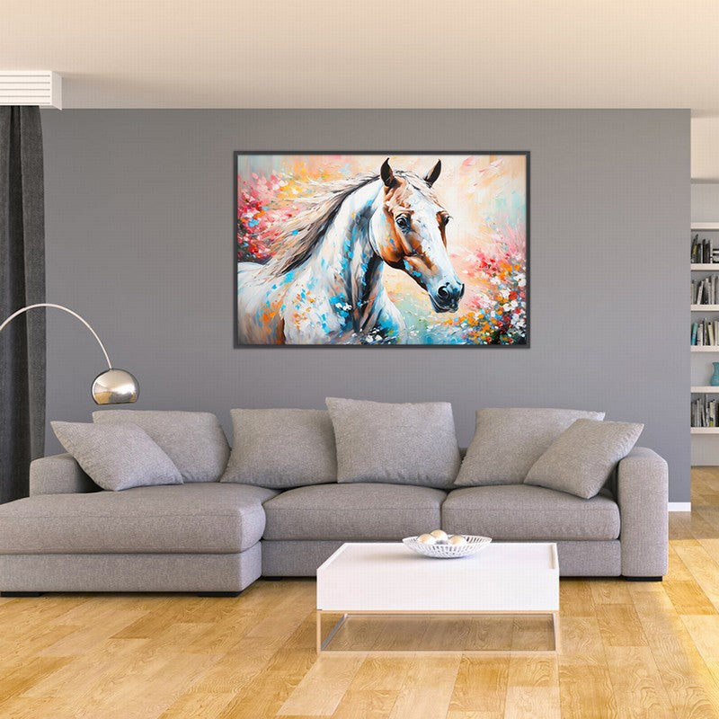 Bold Stallion Oil Painting for Statement Decor